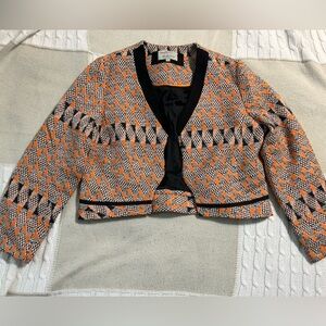 Veronika Maine Orange and Black Cardigan